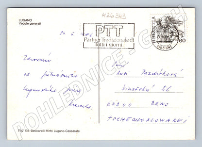 Pohlednice Švýcarsko Lugano jezero a město 1986 (M26343)
