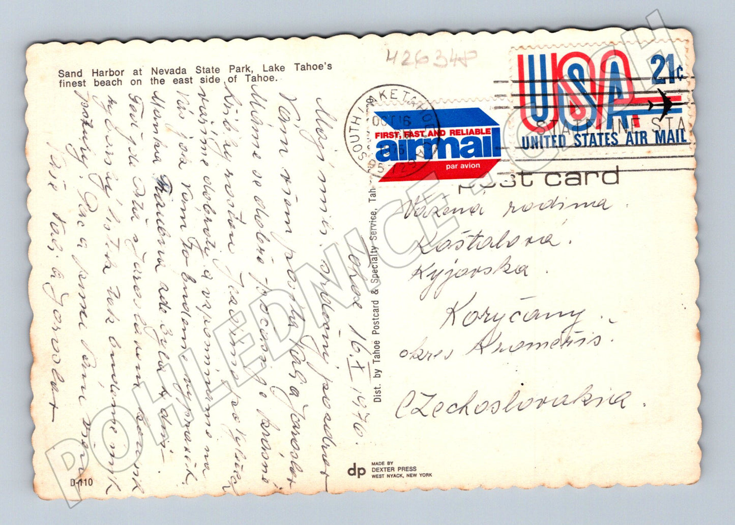 Pohlednice USA Sand Harbor Lake Tahoe 1970 (M26348)