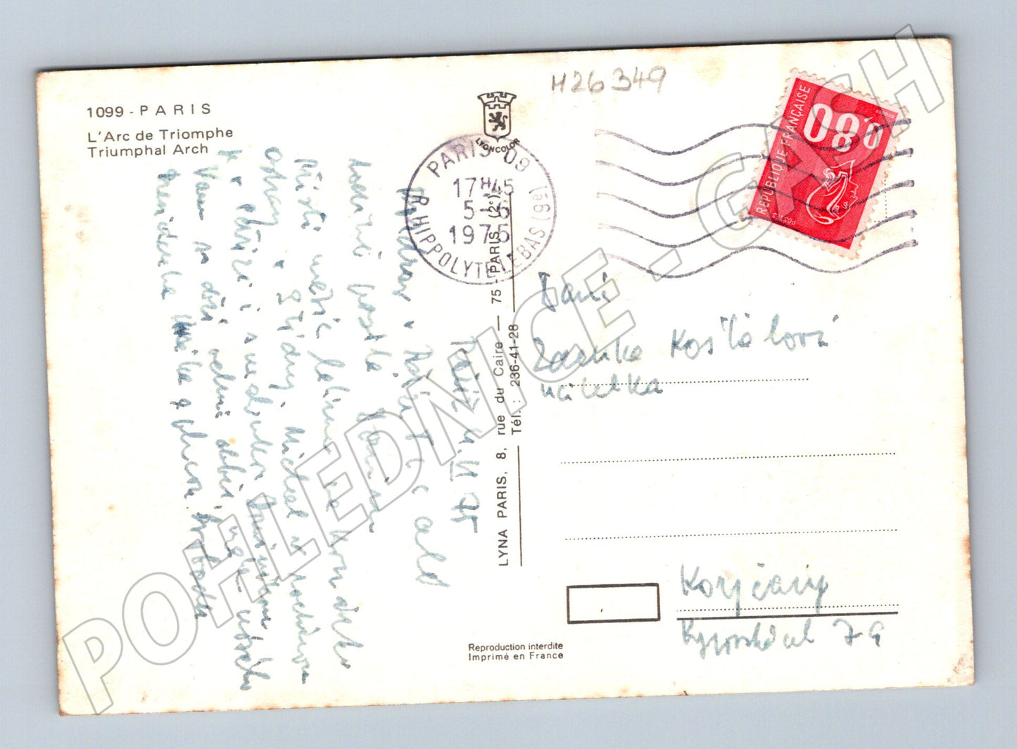 Pohlednice Francie Paříž Vítězný oblouk 1973 (M26349)