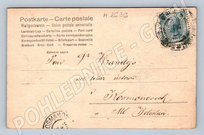 Postcard woman with flowers colored (M2636)