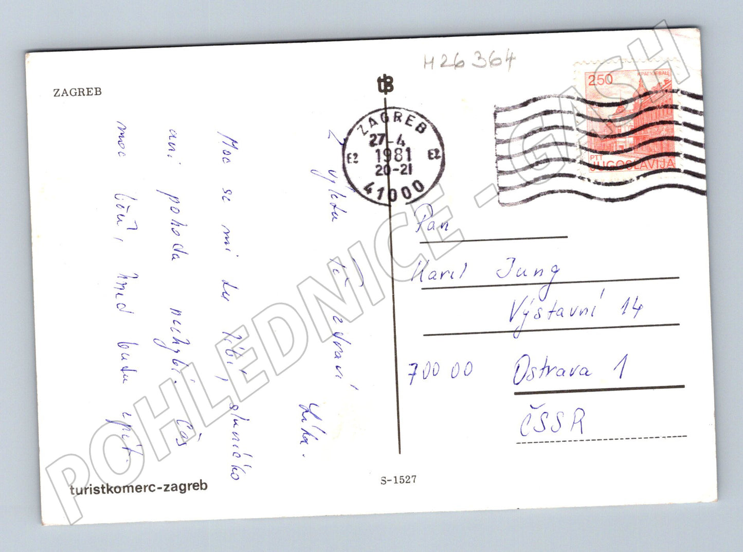 Pohlednice Chorvatsko Záhřeb koláž památek 1981 (M26364)