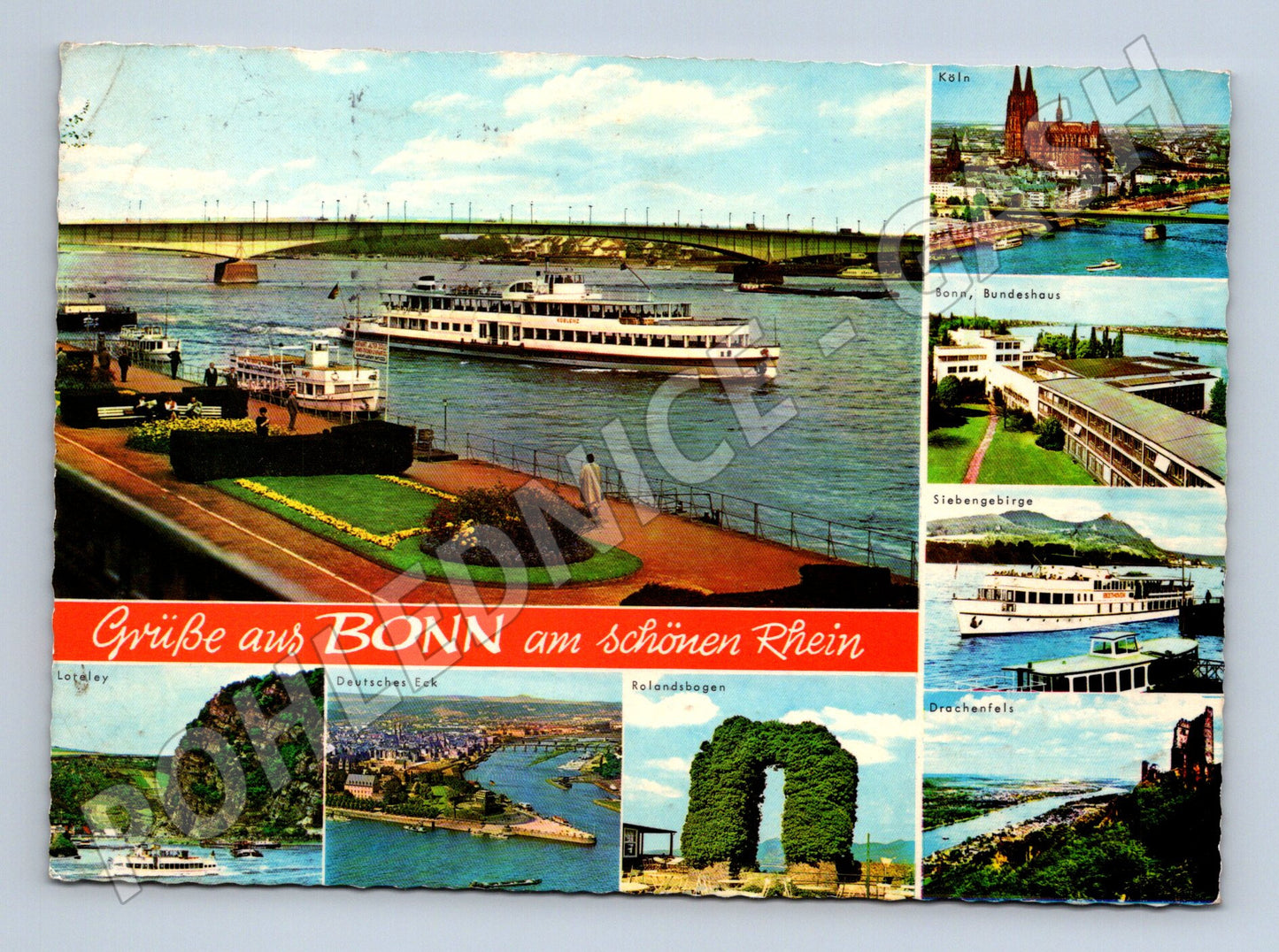 Pohlednice Německo Bonn Kolín Rýn vícesnímek 1949 (M26375)