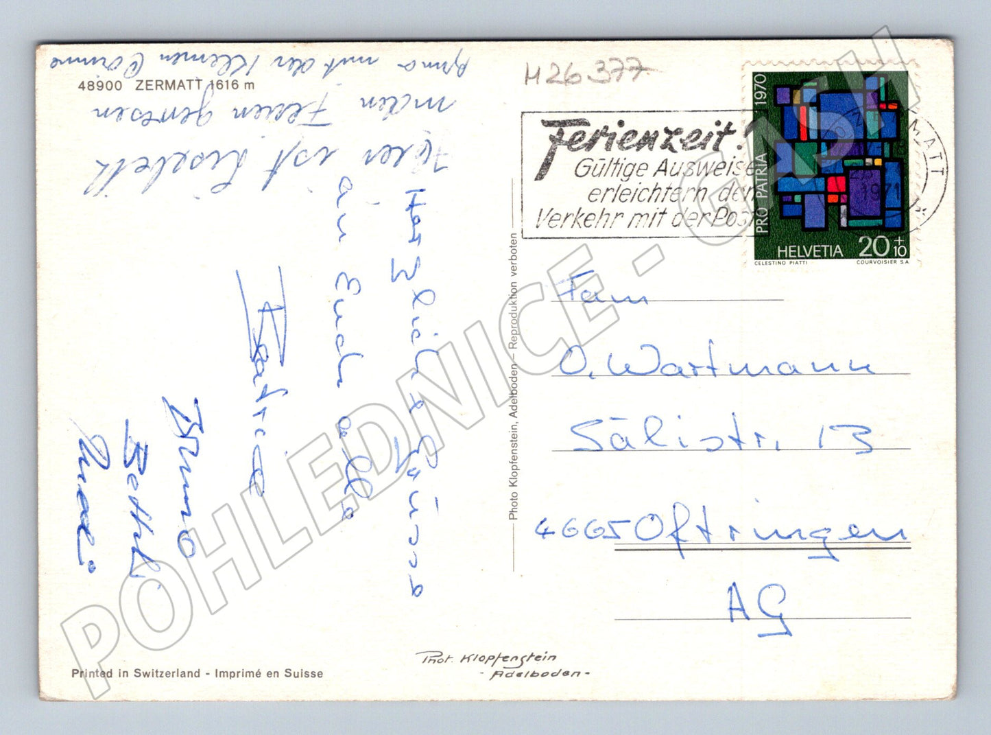 Pohlednice Švýcarsko Zermatt Matterhorn vlaky 1970 (M26377)