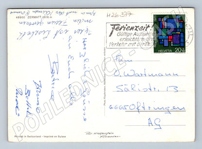 Pohlednice Švýcarsko Zermatt Matterhorn vlaky 1970 (M26377)