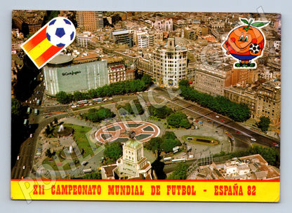 Pohlednice Španělsko Barcelona Plaza Cataluña fotbal MS 1982 (M26382)