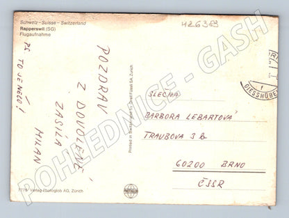Pohlednice Švýcarsko Rapperswil (SG) letecký pohled (M26383)