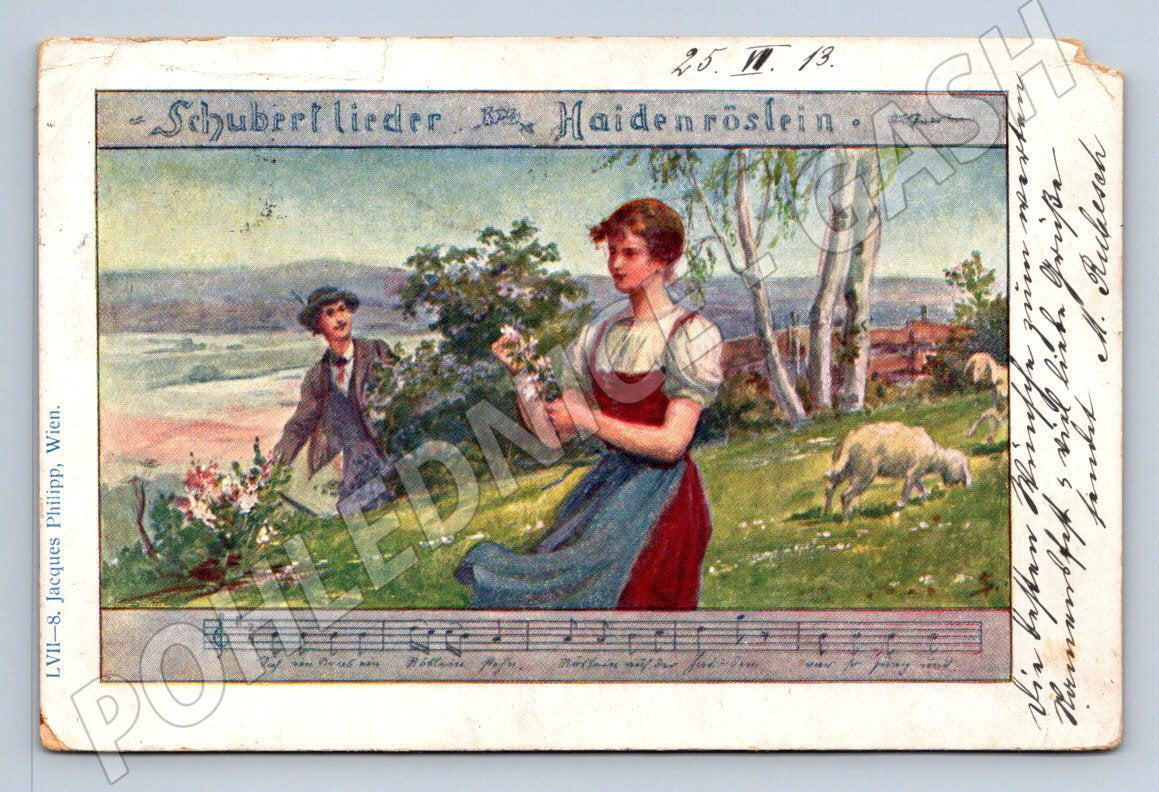Postcard Schubertlieder Maidemröslein 1913 (M2639)