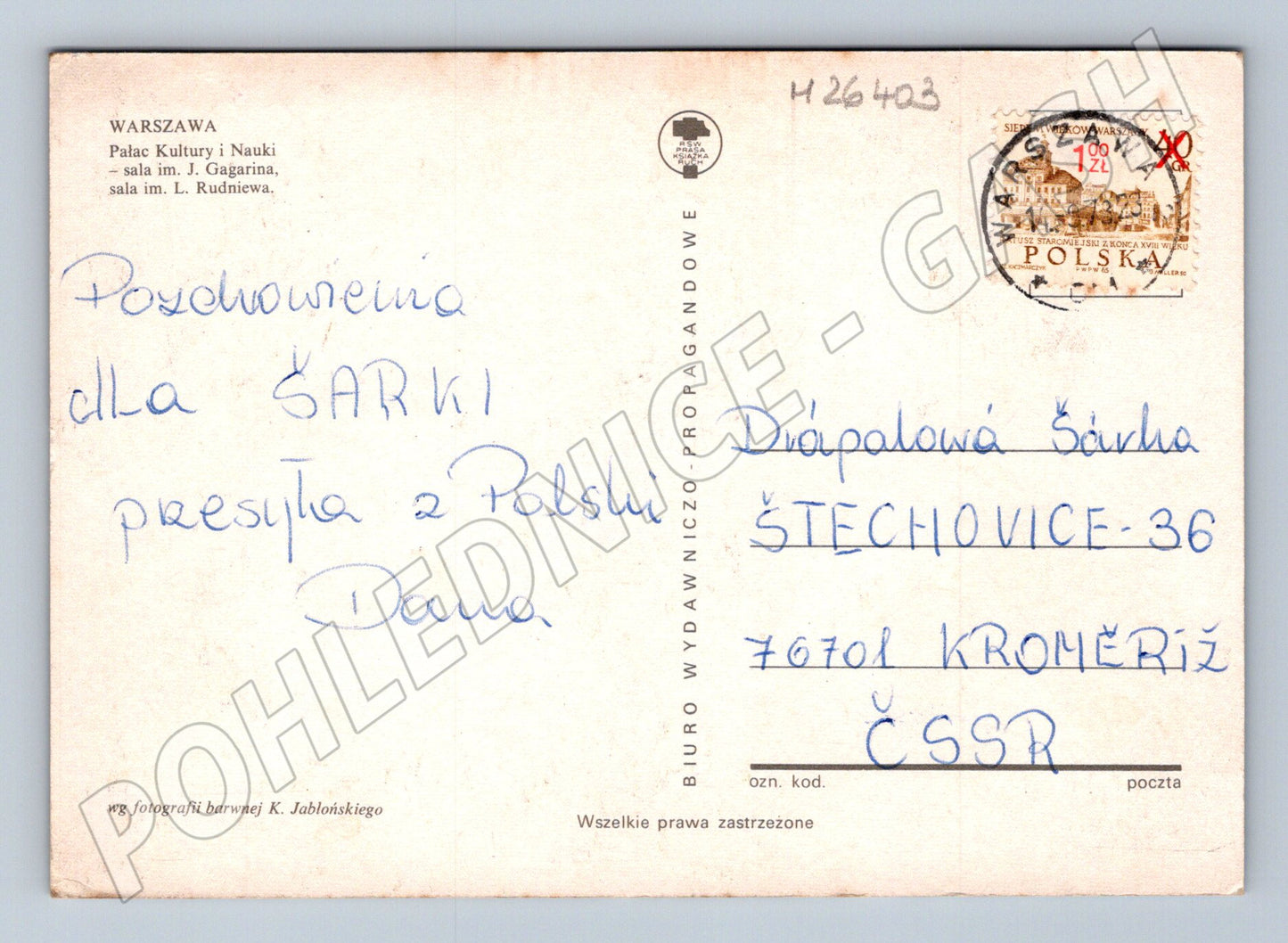 Pohlednice Polsko Varšava Palác kultury 1965 (M26403)
