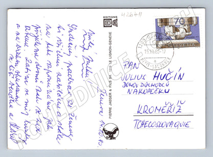 Pohlednice Švýcarsko Ženeva koláž památky 1968 (M26411)