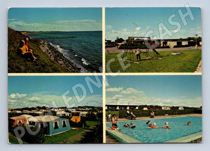 Pohlednice Dánsko Kalundborg kemping pláž bazén 1987 (M26417)