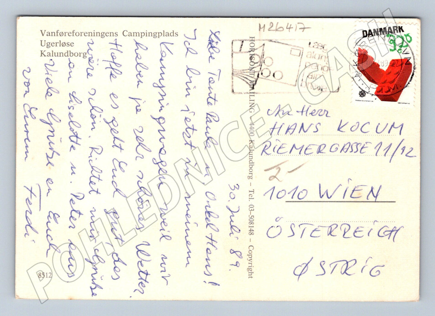 Pohlednice Dánsko Kalundborg kemping pláž bazén 1987 (M26417)