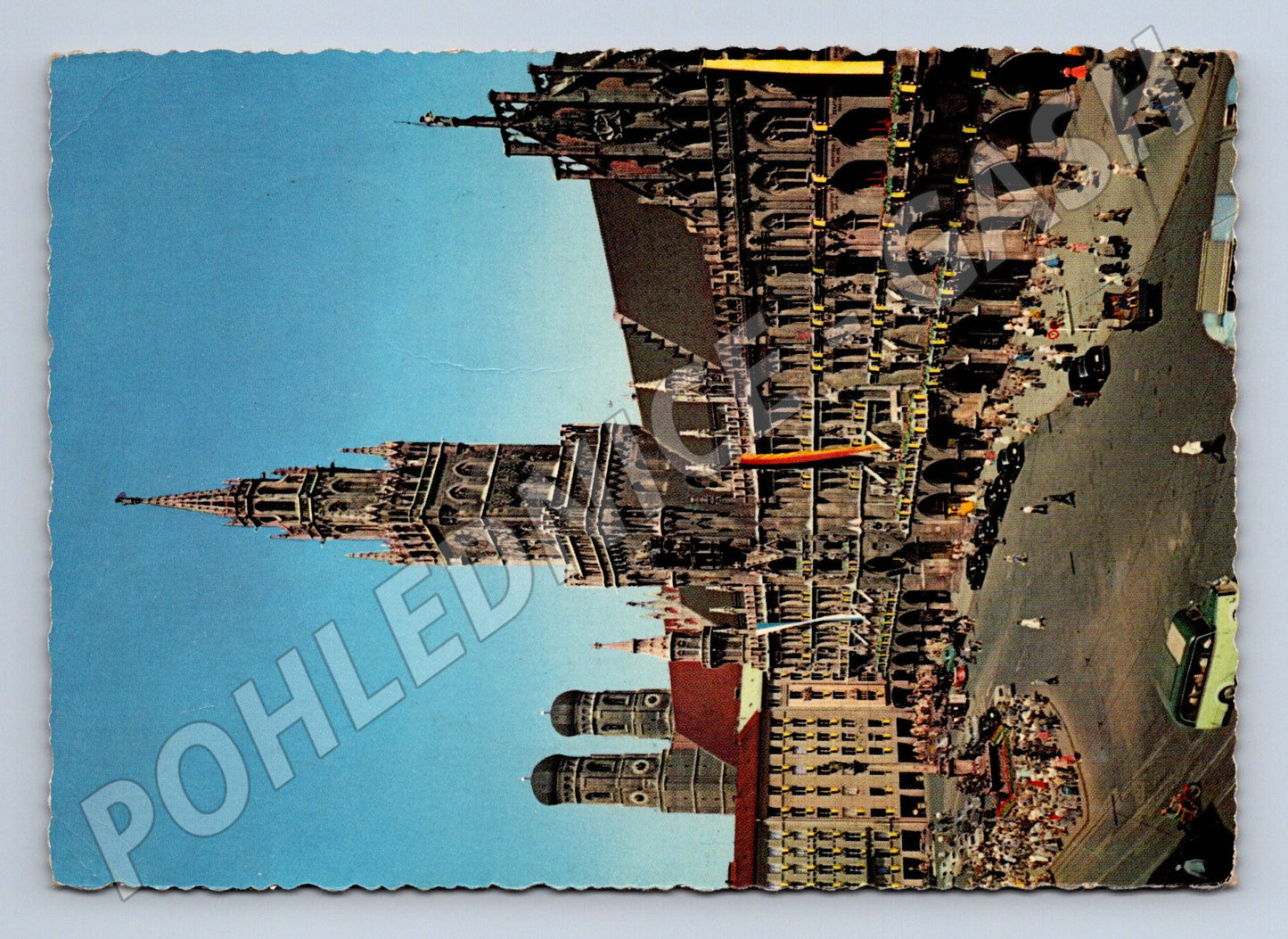 Pohlednice Německo Mnichov Rathaus a Frauenkirche 1971 (M26419)