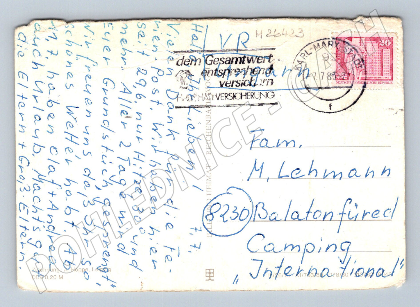 Pohlednice Německo Müritz mapa 1983 (M26423)
