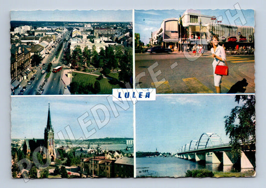 Pohlednice Švédsko Luleå panoramatické pohledy 1963 (M26426)