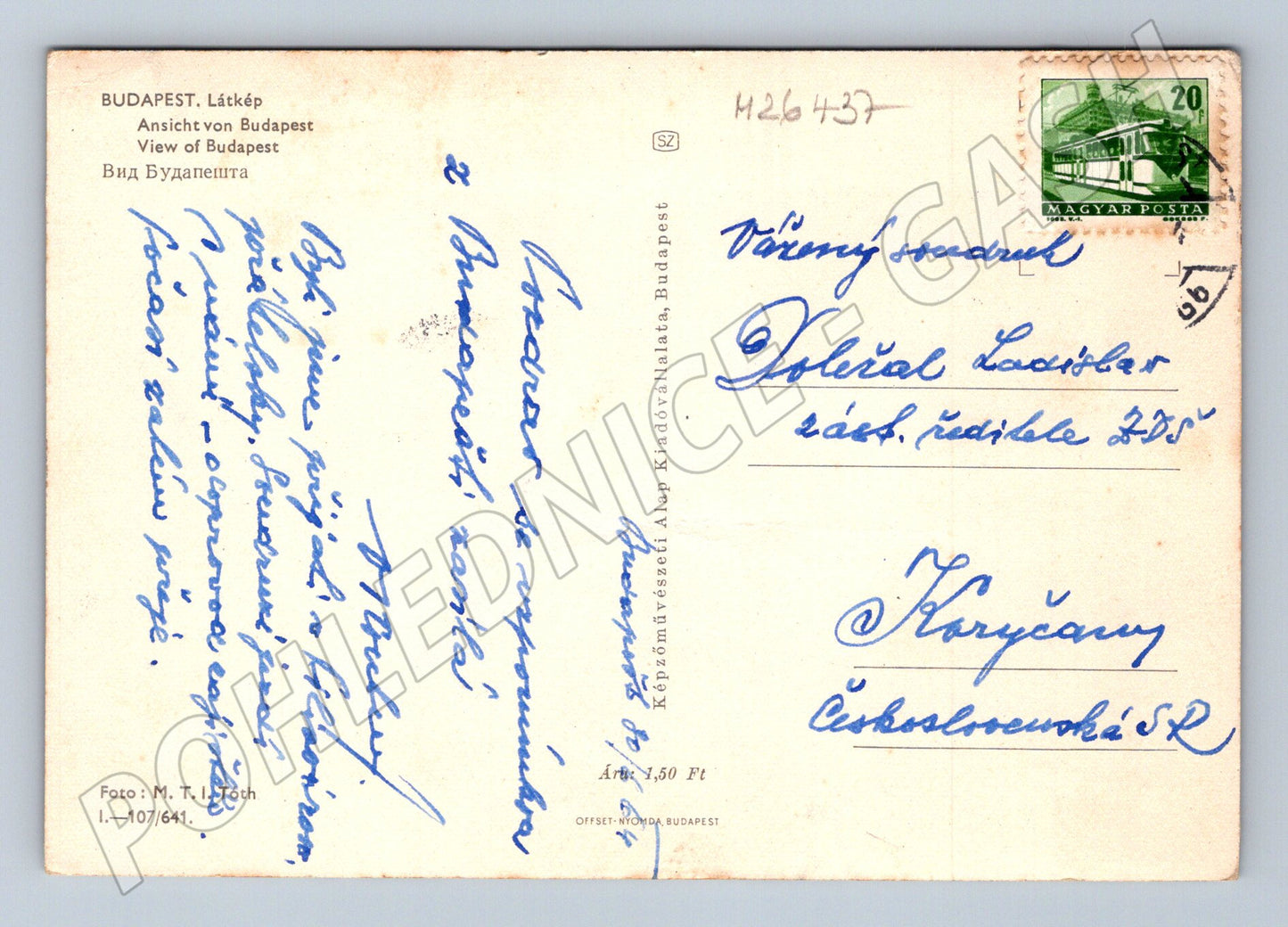 Pohlednice Maďarsko Budapešť panorama cca 1960 (M26437)