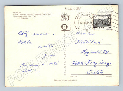 Pohlednice Polsko Krakov Rynek Glowny 1975 (M26438)