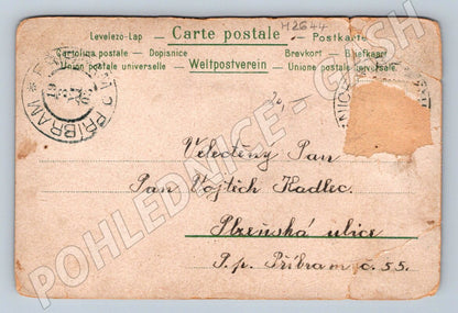 Postcard Příbram flower greeting card (M2644)