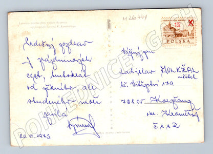 Pohlednice Polsko maják u přístavu 1943 (M26441)