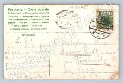 Postcard castle by the water picturesque scene (M2645)