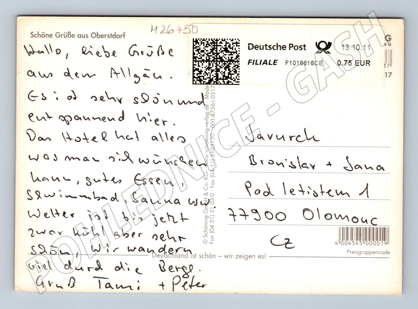 Pohlednice Německo Oberstdorf Breitachklamm 2017 (M26450)