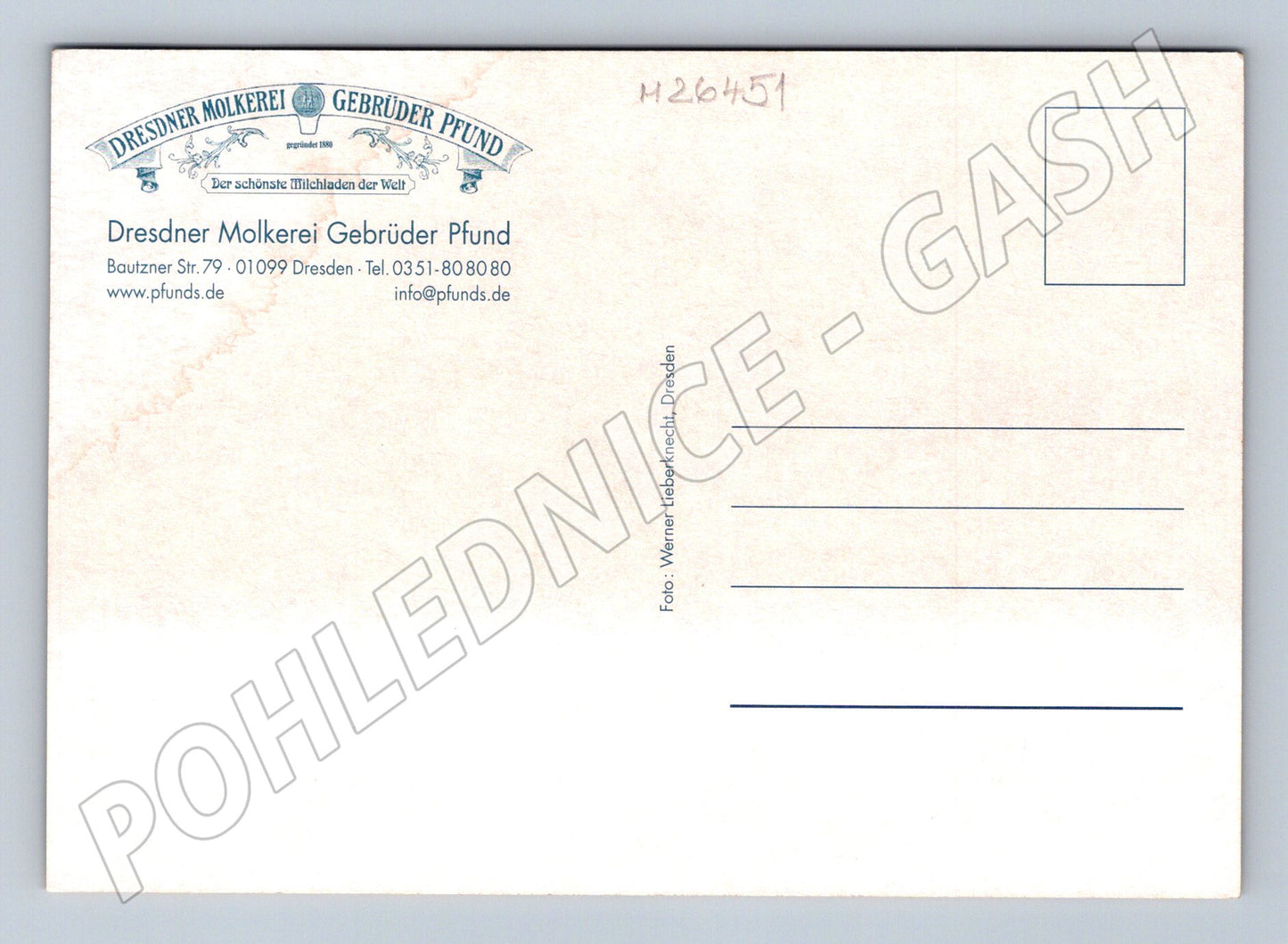 Pohlednice Německo Drážďany mlékárna Pfund s dobyt (M26451)