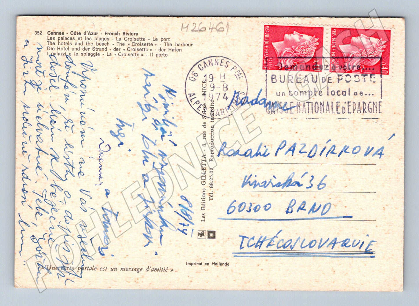 Pohlednice Francie Cannes pláže a přístav 1983 (M26461)