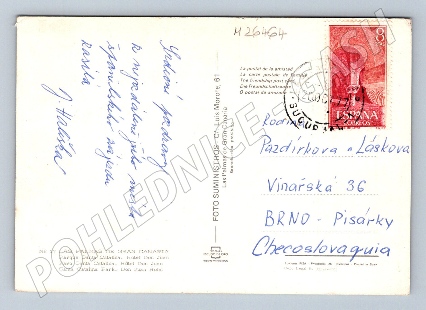 Pohlednice Španělsko Las Palmas ulice s auty (M26464)