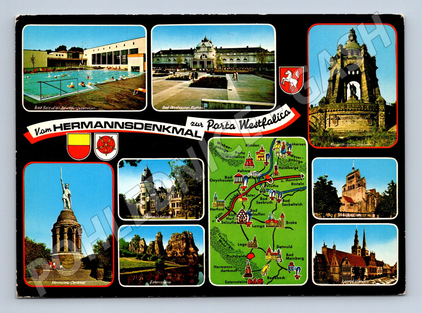 Pohlednice Německo Hermannsdenkmal Porta Westfalica 1976 (M26465)