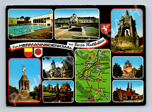 Pohlednice Německo Hermannsdenkmal Porta Westfalica 1976 (M26465)