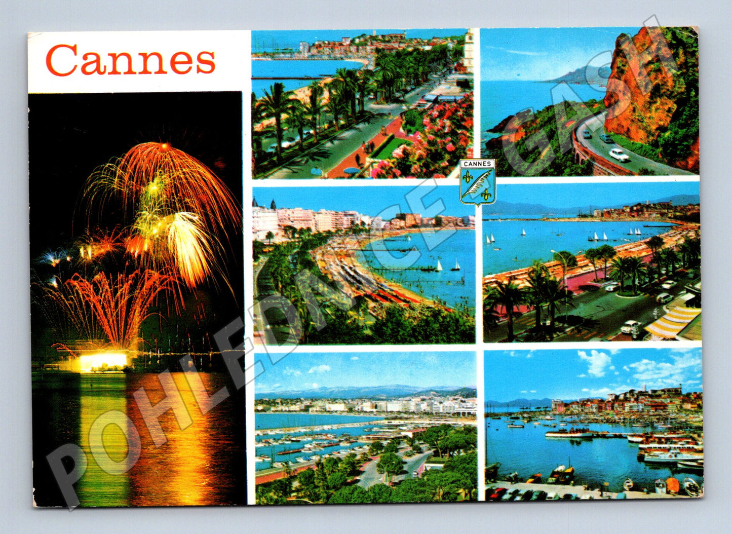 Pohlednice Francie Cannes ohňostroj město 1976 (M26468)