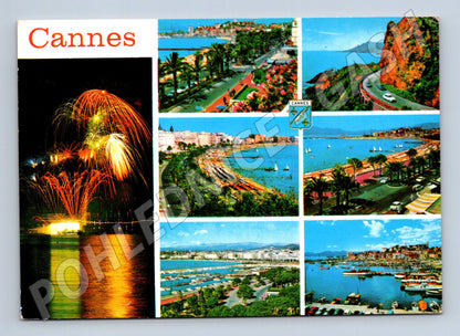 Pohlednice Francie Cannes ohňostroj město 1976 (M26468)