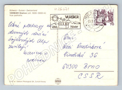 Pohlednice Švýcarsko Verbier zimní scéna 1936 (M26471)