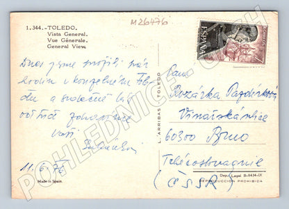 Pohlednice Španělsko Toledo panoráma 1976 (M26476)
