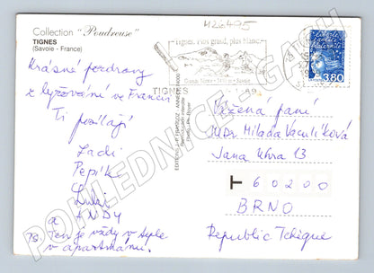 Pohlednice Francie Tignes snowboarding hory 1999 (M26495)