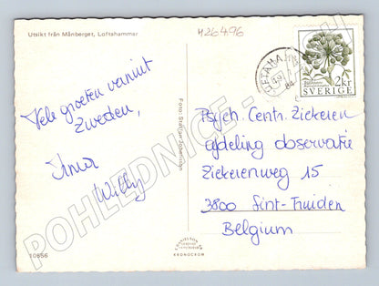 Pohlednice Švédsko Loftahammar západ slunce čluny 1984 (M26496)