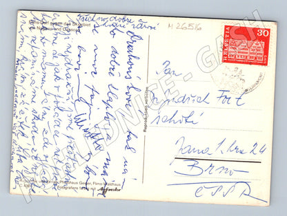 Pohlednice Švýcarsko Flums zimní krajina lyžování 1966 (M26516)