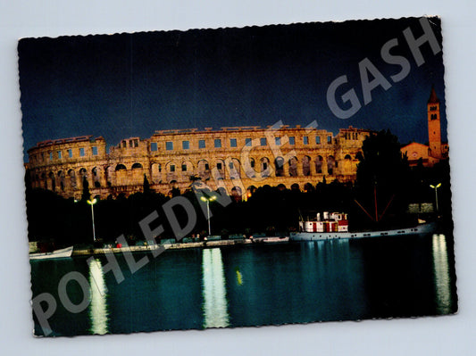 Pohlednice Chorvatsko Pula Arena v noci 1969 (M26517)
