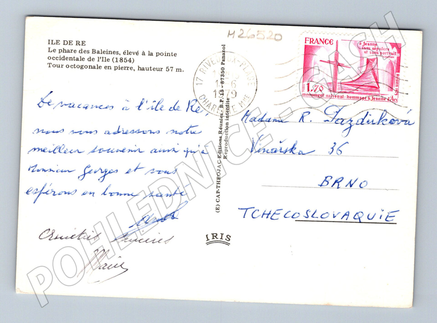 Pohlednice Francie Île de Ré maják 1979 (M26520)