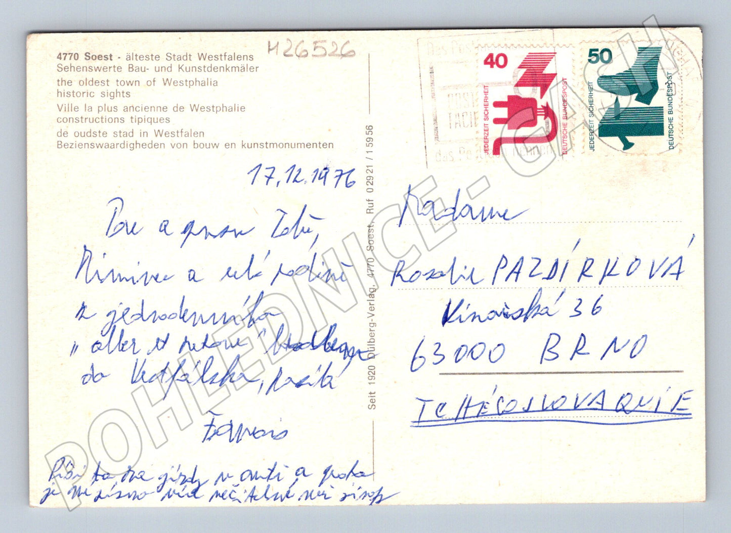 Pohlednice Německo Soest městské scény 1976 (M26526)