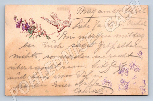 Postcard floral motif 1901 Czech Republic (M2653)