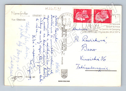 Pohlednice Francie Etretat pobřeží s útesy 1972 (M26531)