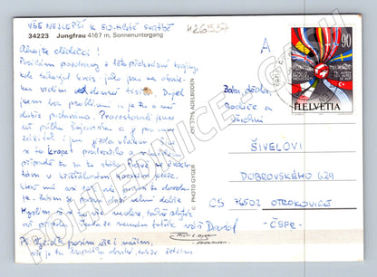 Pohlednice Švýcarsko Jungfrau hory 1990 (M26537)