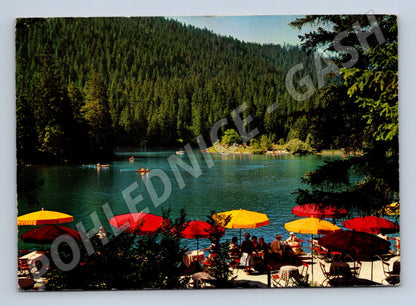 Pohlednice Švýcarsko Flims Caumasee restaurace 1969 (M26539)