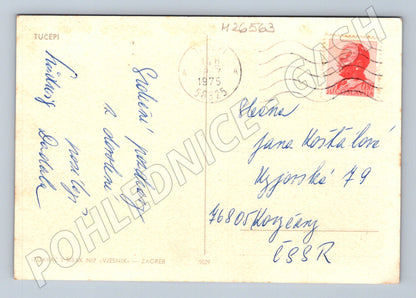 Pohlednice Chorvatsko Tučepa moře pláž hotely 1975 (M26563)