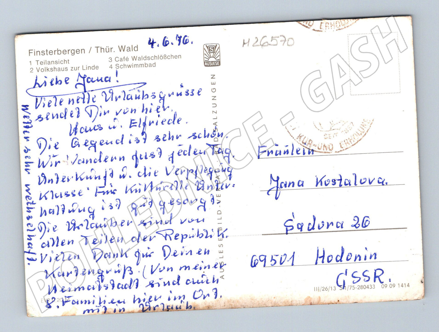 Pohlednice Německo Finsterbergen 1976 (M26570)