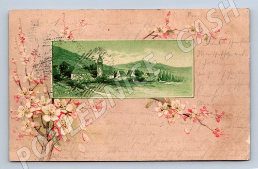 Postcard floral relief (M2659)