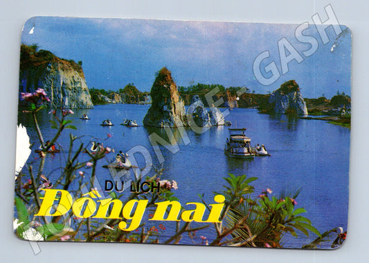Pohlednice Vietnam Dong Nai krajina s loděmi 1988 (M26598)