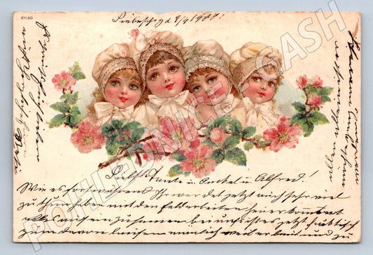 Postcard four girls in folk costumes (M2660)