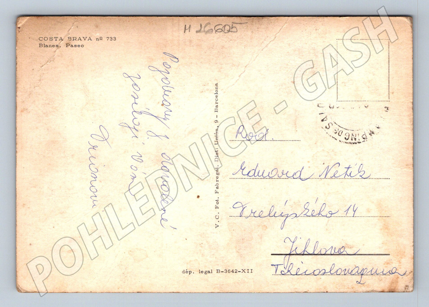 Pohlednice Španělsko Blanes Costa Brava pláž (M26605)