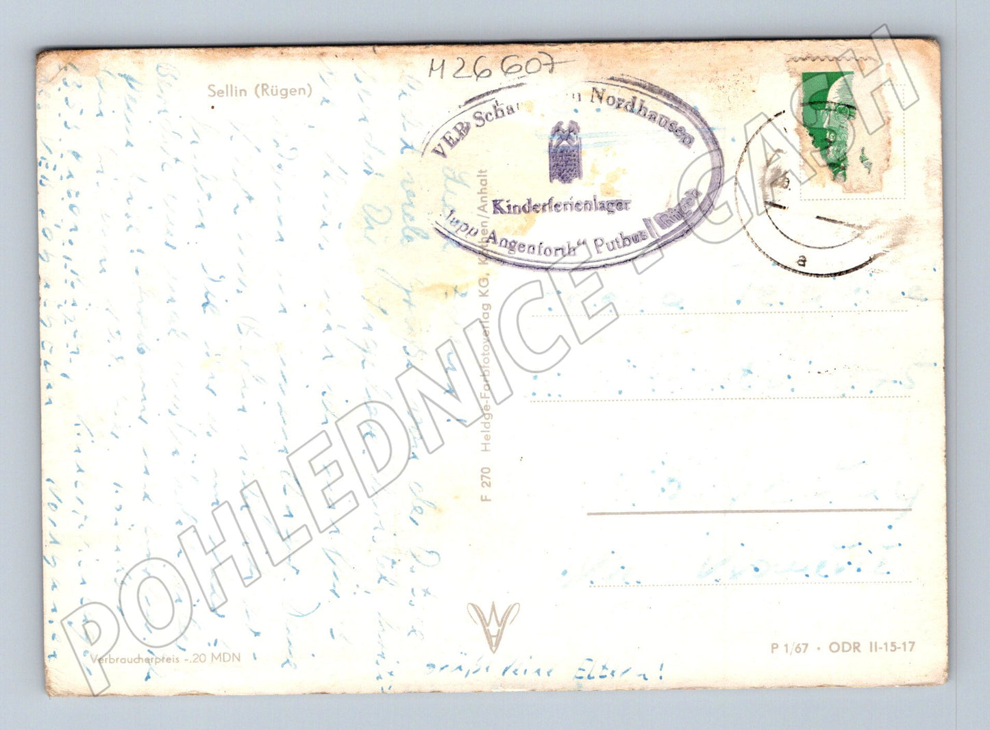 Pohlednice Německo Sellin Rügen pláž s molem 1967 (M26607)